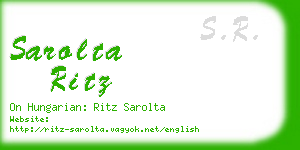 sarolta ritz business card